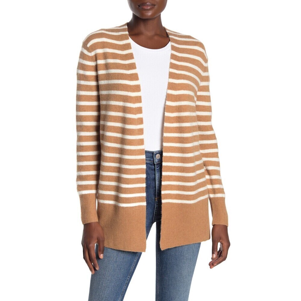 Madewell Cozy Walker Striped Cardigan Heather Timber Size S